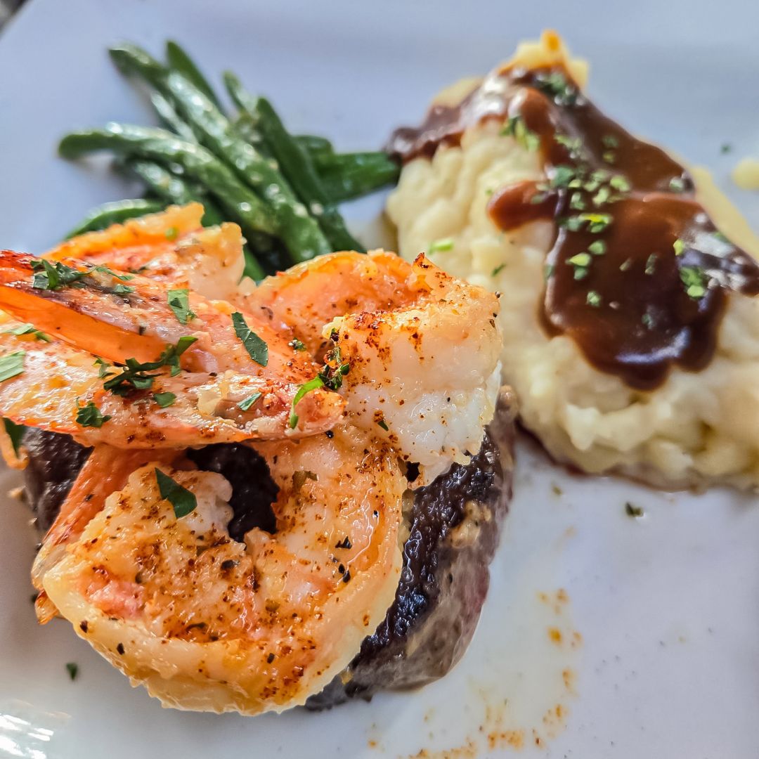 filet with shrimp Filet Mignon & Grilled Colossal Shrimp